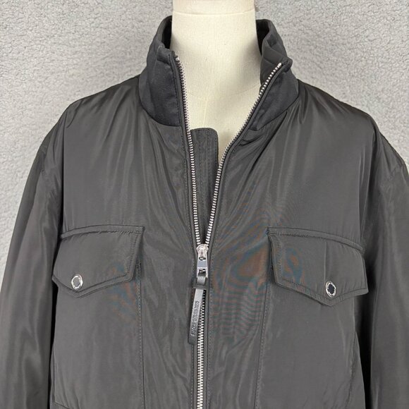 Michael Kors XXL Mens Black Zip-Up Jacket Front Pockets & High Collar Black NWTs - Picture 2 of 8